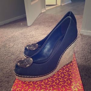 Tory Burch Peep Toe Wedge Sandal